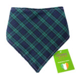 Dimples dog bandana Blue Tartan check front